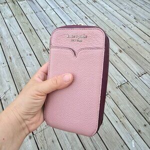 Kate Spade New York Pink Pebble Leather Crossbody Phone Pouch Bag no strap